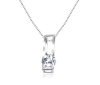 Necklace Silver Dangling CZ PE3D-06